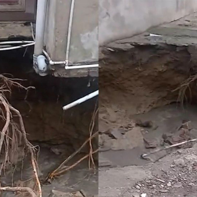 Biləcəridə evinin bünövrəsi çökən sakin: "Torpaq ovulub gedir"